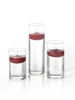 Yummi Candles - 18 Floating Candles and Cylinder Vases