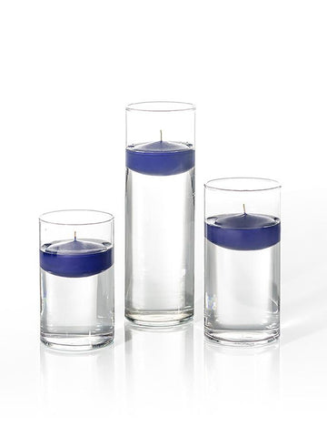 Yummi Candles - 36 Floating Candles and Cylinder Vases