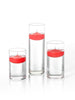 Yummi Candles - 6 Floating Candles and Cylinder Vases