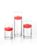 Yummi Candles - 18 Floating Candles and Cylinder Vases