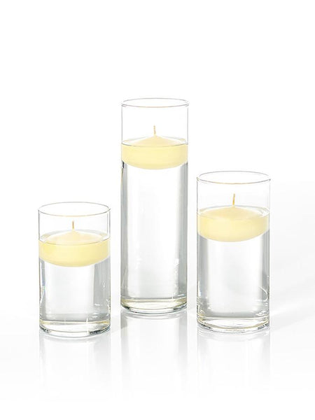36 Floating Candles and Cylinder Vases