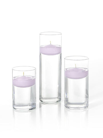 Yummi Candles - 36 Floating Candles and Cylinder Vases