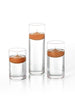 Yummi Candles - 6 Floating Candles and Cylinder Vases