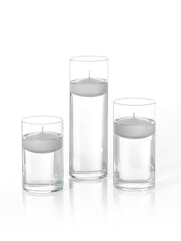 Yummi Candles - 36 Floating Candles and Cylinder Vases