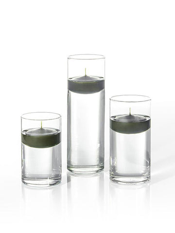 Yummi Candles - 36 Floating Candles and Cylinder Vases
