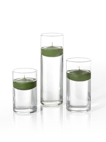Yummi Candles - 36 Floating Candles and Cylinder Vases