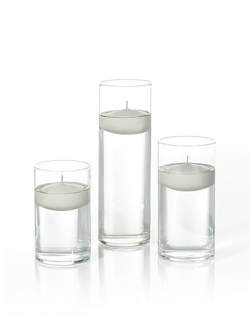 Yummi Candles - 36 Floating Candles and Cylinder Vases