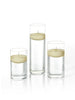 Yummi Candles - 12 Floating Candles and Cylinder Vases