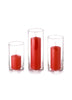 Yummi Candles - 36 Slim Pillar Candles and Cylinder Vases