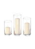Yummi Candles - 12 Slim Pillar Candles and Cylinder Vases